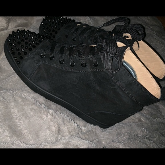 Christian Louboutin Other - Christian Louboutin Lou Spikes Black Suede Sneaker